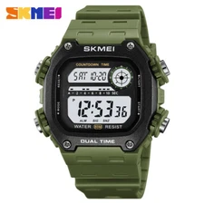 SKMEI Watch Men's Sport LED Digital Watch Countdown Silicone Alarm Wristwatch
