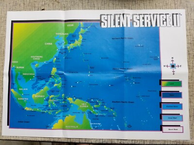 Silent Service II IBM DOS PC Big Box, NO GAME, ONLY MANUALS & POSTER