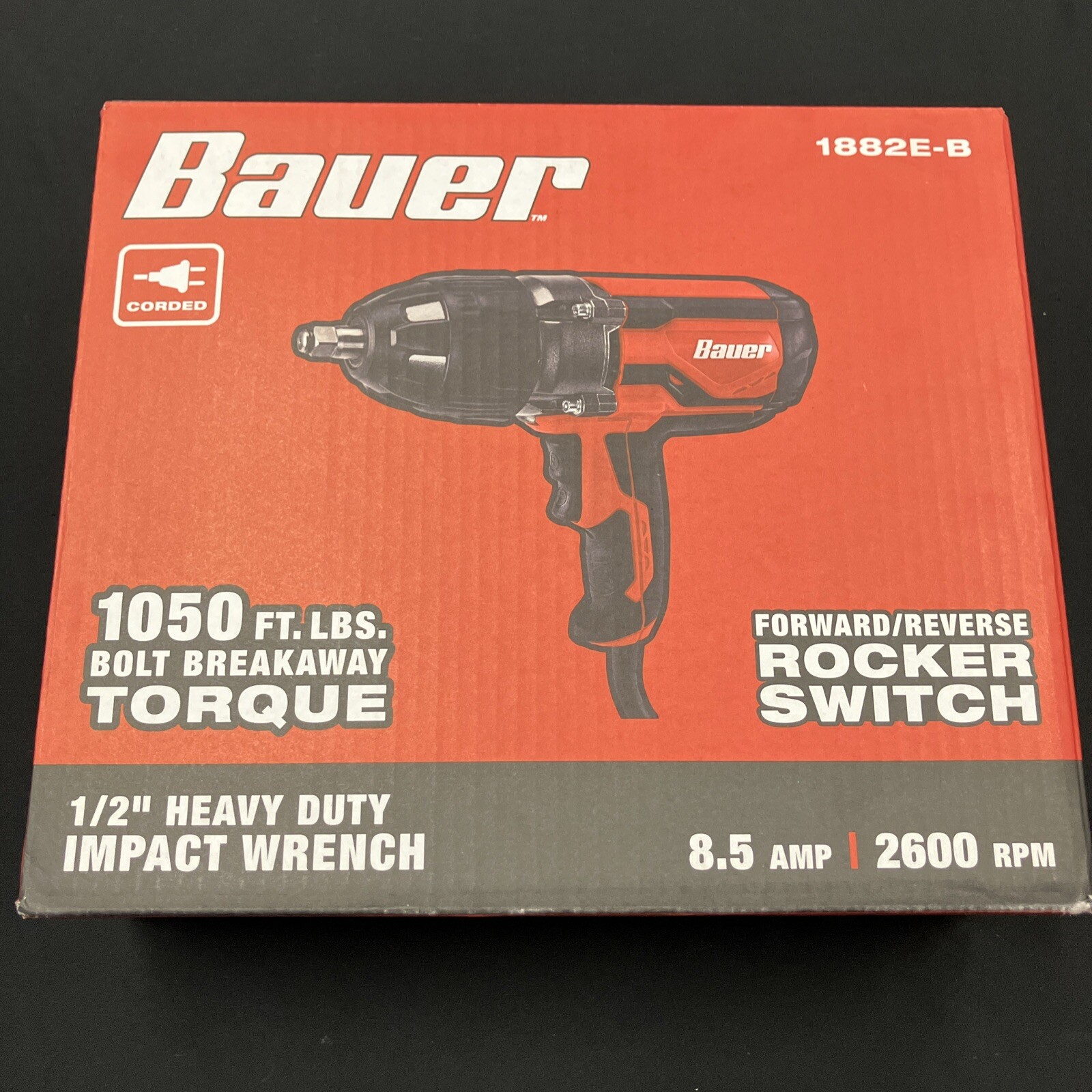 Bauer 1/2 in Heavy Duty Extreme Torque Impact Wrench Corded 1050 ft lb
