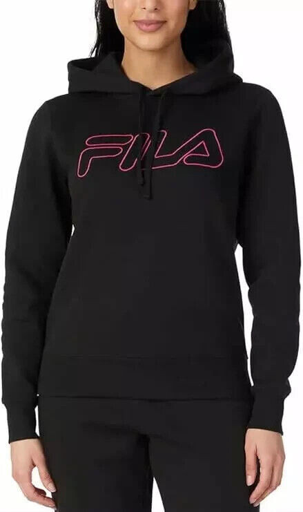 NUOVO FILA Pullover donna peso medio pile logo felpa con cappuccio (Meduim)