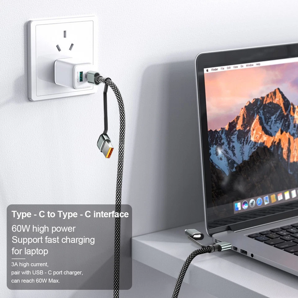 4in1 Multi USB C To iPhone Type C PD 60W Charging Cable Cord for iPhone Samsung - Image 4 of 4