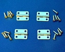 4 Butt Hinges Gold plated 16x13mm & Screws Miniature Dolls House Jewellery box
