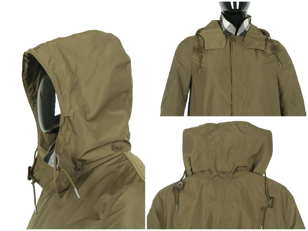Men's Burberry Brit Polyester Green Hooded Lightweight Men's Burberry Brit Polyester Green Hooded Lightweight