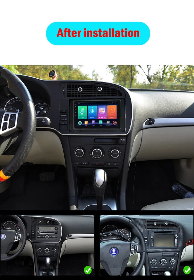 9" Touchscreen Navigation CarPlay Autoradio Für Saab 9-3 2007-2011 DAB Android13 - Bild 4 von 4