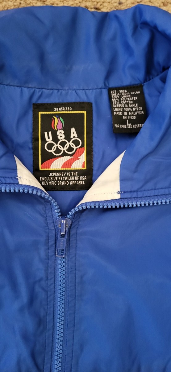 ハンドメイドn VTG USA Olympics Jacket Unisex Sz Large Blue/green JC PENNEY