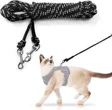 Extra Long Cat Leash for Yard, 9M/30FT Lightweight r Cat Leash Long Light