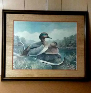 A J Rudisill Mallard Ducks Print Framed Matted By Alumin Art Co 33 X 27 Ebay