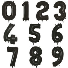 Black Number Balloons 0-9 Foil 34 inches