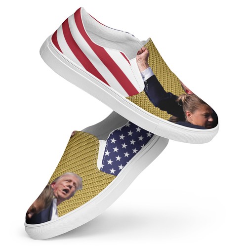 Trump Shot Gold Men’s slip-on canvas shoes #Trumpshoes - Picture 2 of 41