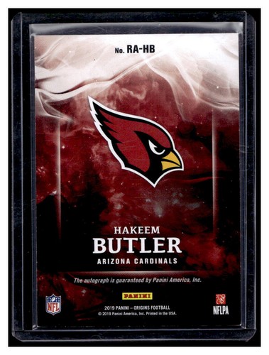 Autógrafo de novato Origins 2019 rojo #16 Hakeem Butler automático Cardinals/99 - Imagen 2 de 2