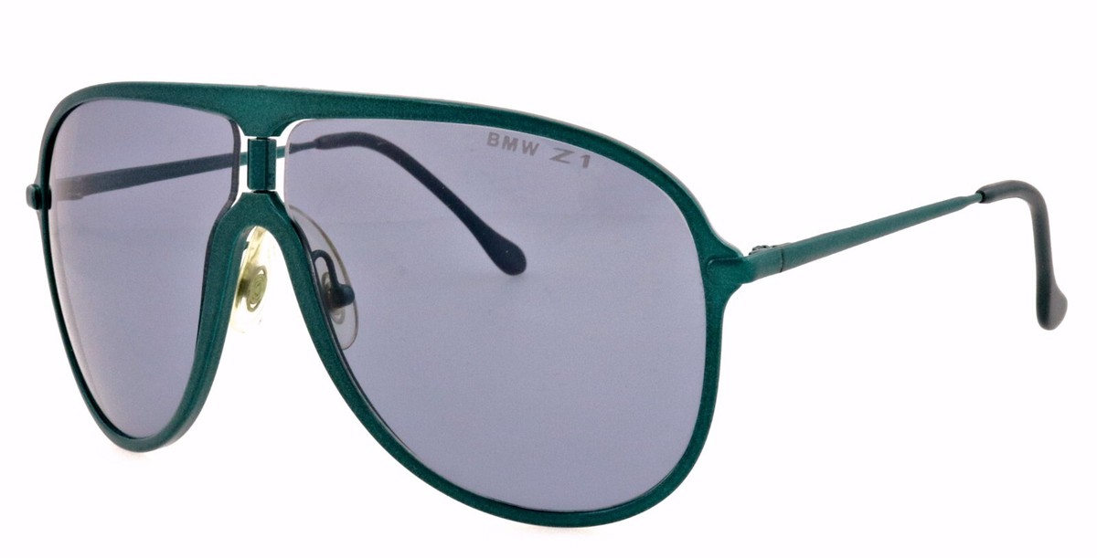 New Vintage BMW Z1 64mm Green Aqua Aluminum Aviator Sunglasses