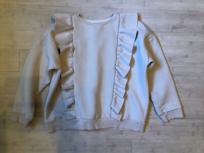 EUC Girls Kids On The Moon Sweatshirt Fleece Shirt Ruffle Top 8
