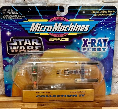 Star Wars X-Ray Fleet Micro machine(boba Fetts Slave 1, Y-Wing) Collection 4 New