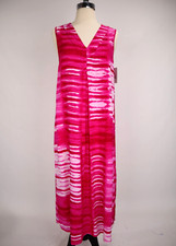    Natori NWT Pink Shibori Challis Nightgown Caftan Negligee Lingerie Slip Dress