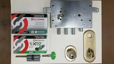 KIT SERRATURA PORTA BLINDATA CILINDRO EUROPEO ANTIBUMPING 3 PERNI CISA ALIAS