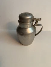 PREOWNED VINTAGE SYRUP PITCHER  WITH HINGED LID MADE IN USA