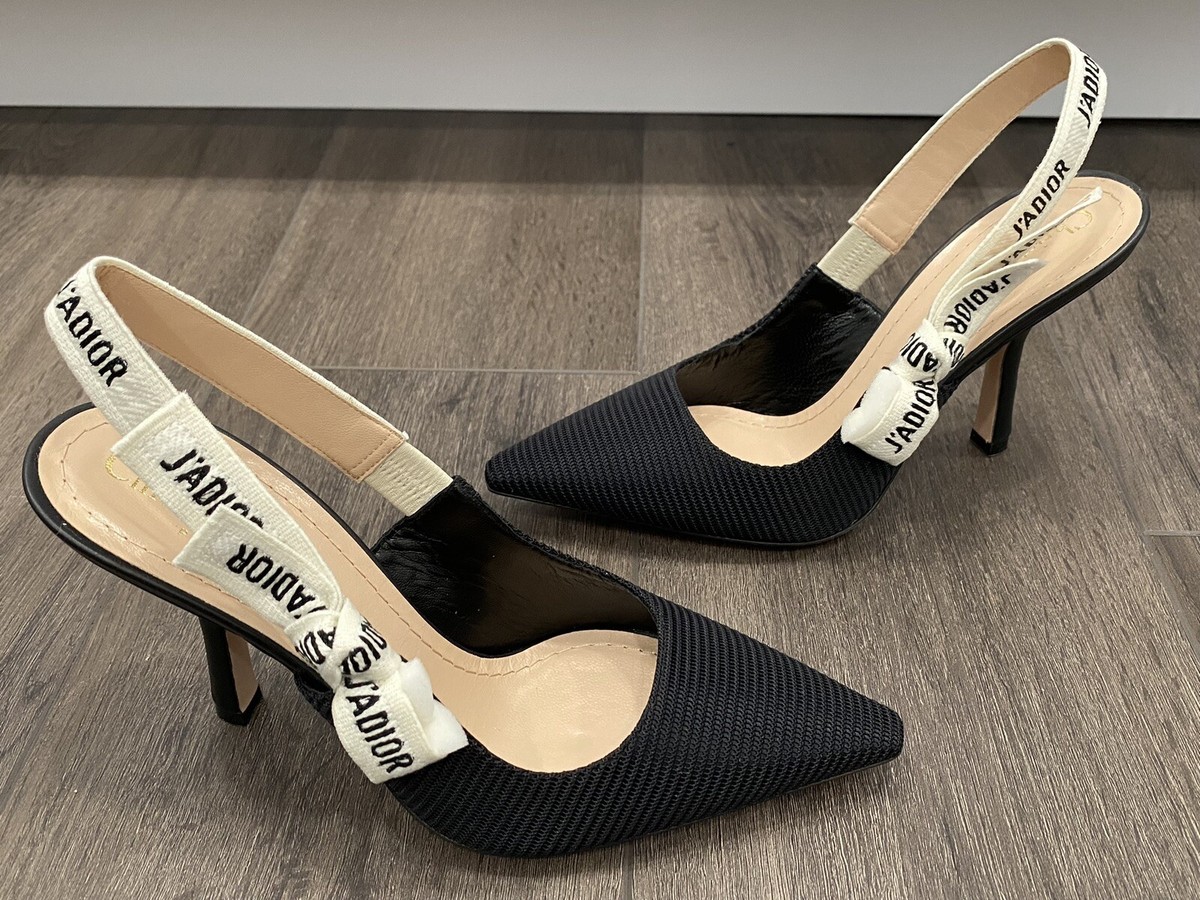 CHRISTIAN DIOR J'ADIOR FABRIC & RIBBON BLACK NOIR SHOES CHRISTIAN DIOR J'ADIOR FABRIC & RIBBON BLACK NOIR SHOES
