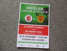 Programm   Einheit Kamenz  -  Wismut Gera      17/18