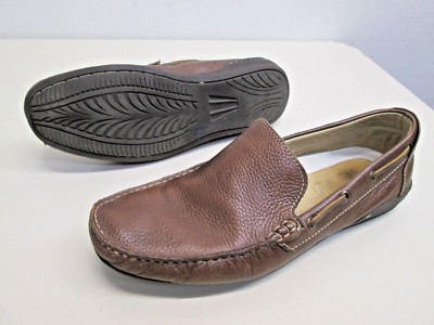 Mercanti Fiorentini Driving Loafers Moccasins Brown Pebbled‎ Leather Mens 11.5 M Mercanti Fiorentini Brown Driving Moccasin Loafer Men main image 4