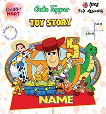 Toy Story Woody Buzz Themed Personalised Birthday Cake Topper Decoration New