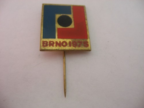 1975 Brno Czechoslovakia Motorcycle Grand Prix Race Vintage Lapel Stick Pin