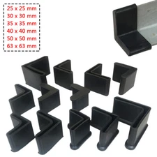 Rubber PVC L Profile Blanking End Caps Cover Angle Iron Bar Rack Leg Chair Feet