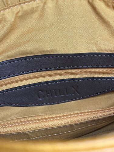 ChillX by Le Miel Mustard Yellow Faux Leather Large Studded Satchel Bag 13 x 14" - Picture 8 of 8