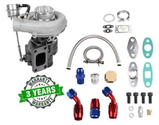 T3/T4 T04E V-BAND Universal Turbocharger Turbo .63 A/R .5A/R+Feed & Return Line