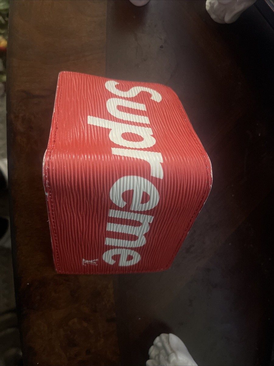 Supreme Louis Vuitton Wallet Authentic Red Textured USED Code Is