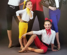 Child Sizes PANTS ONLY Color CHOICE Dance Costume AT THE HOP Black Red Blue Yel.