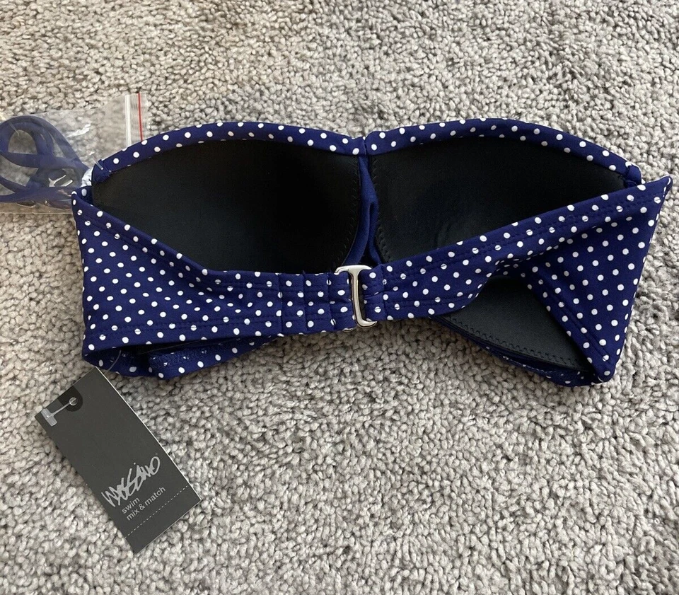 MOSSIMO TOP BIKINI MUJER MOLDEADO COPA TWIST HALTER TALLA XS AZUL/BLANCO Foto 4 de 4