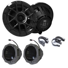 Wet Sounds ZERO-6-XZ-B Black 6.5" Marine Speakers Pair US2-C6U-185 Cage Mounts