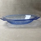Vntg Recollection Madrid Blue Federal Indiana Glass Oval Serving Vegetable Bowl