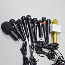 Lot of 10 Mixed Microphones - Untested, Various Models  Colors