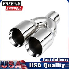 5 To 6 Dual Diesel Exhaust Tip Bolt-on Stainless Steel Chrome Miter Stack