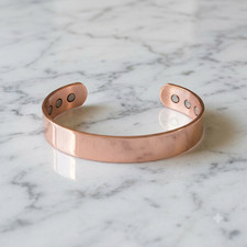 Pure Solid Copper Magnetic Flat 14mm Bracelet Arthritis Pain Therapy 44gr Cuff