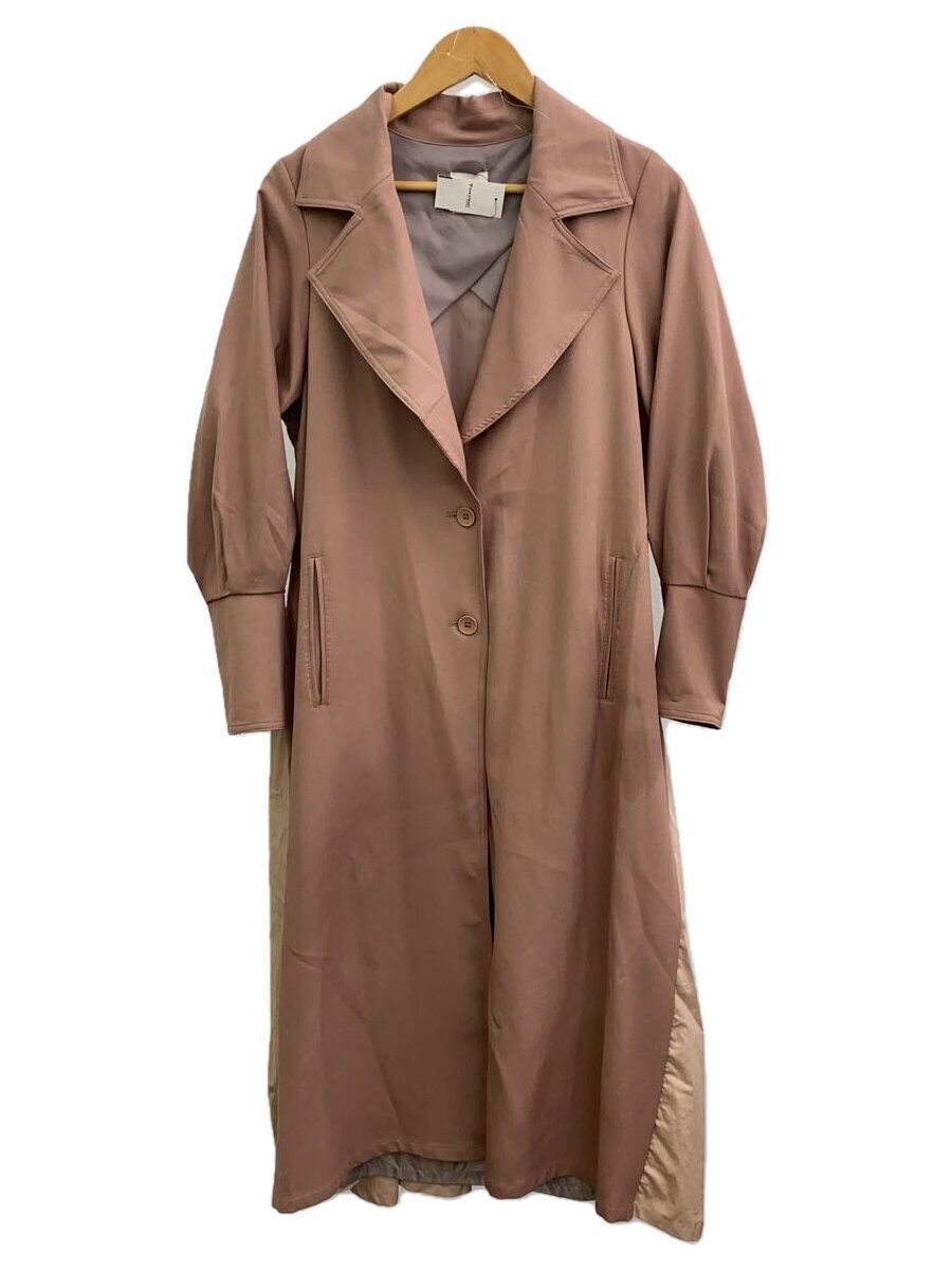 AMERI Olive Back Frill Jacket Beige Polyester Sol… - image 1