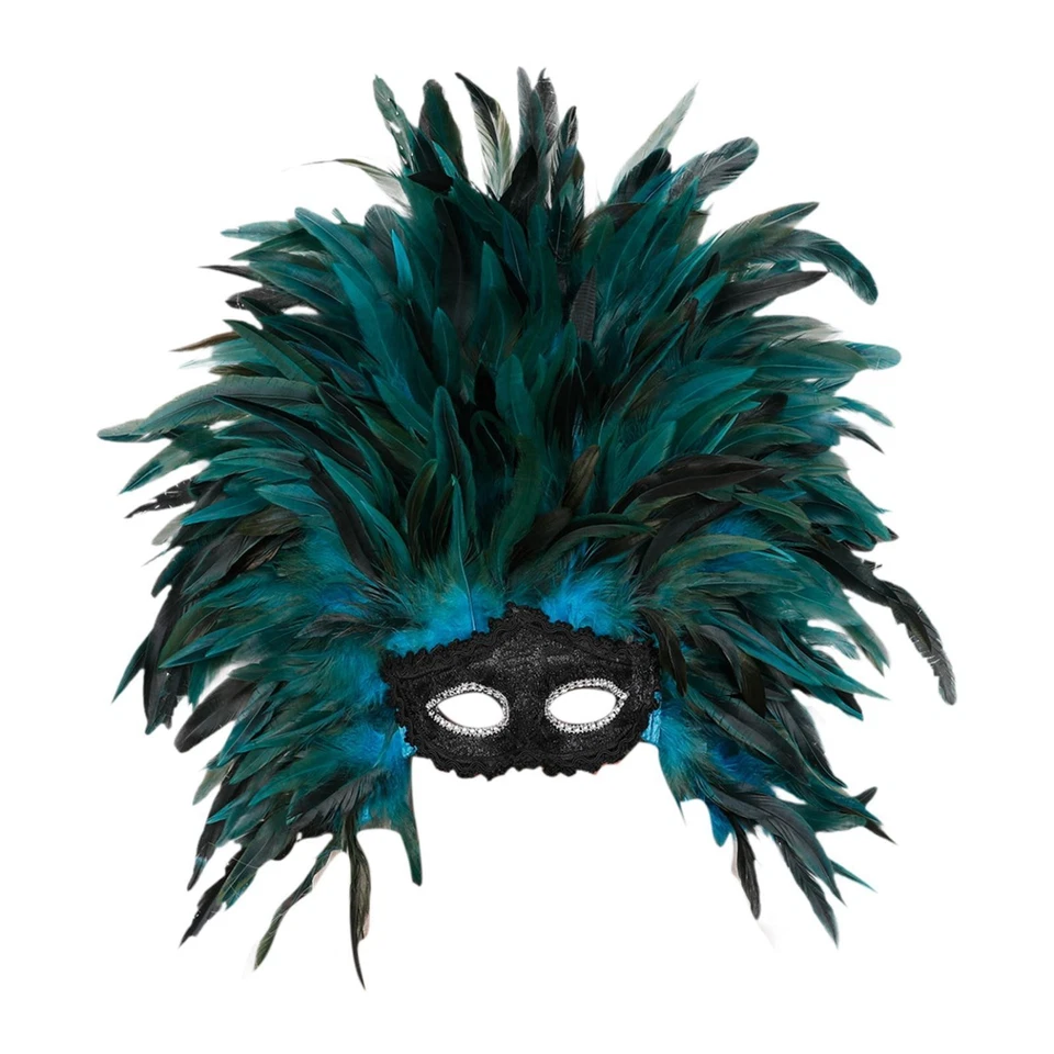 Tocado de plumas Disfraz Máscara de plumas para espectáculo de baile Halloween Carnaval Foto 2 de 2