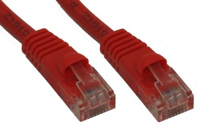 6inch Cat5E Ethernet RJ45 Patch Cable  Stranded  Snagless Booted  RED