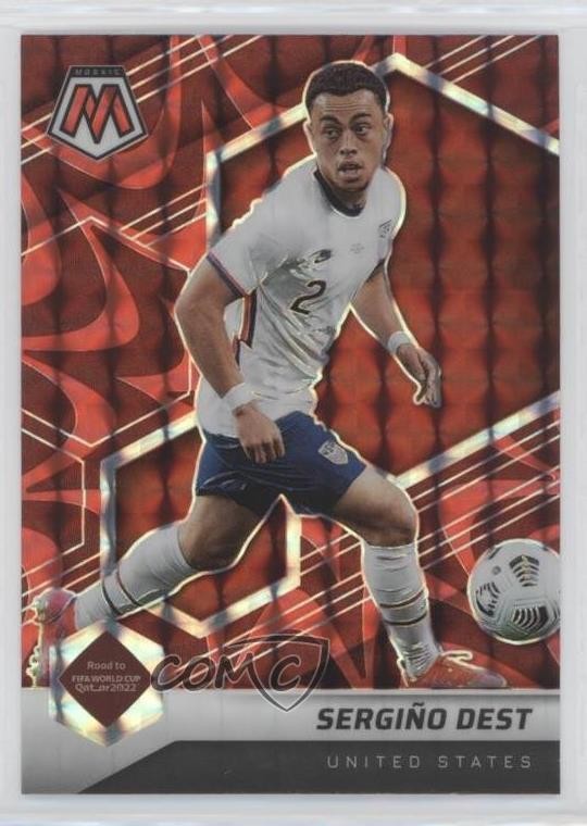 2021 Panini Mosaic FIFA Road to World Cup Reactive Red Prizm Sergino Dest #106