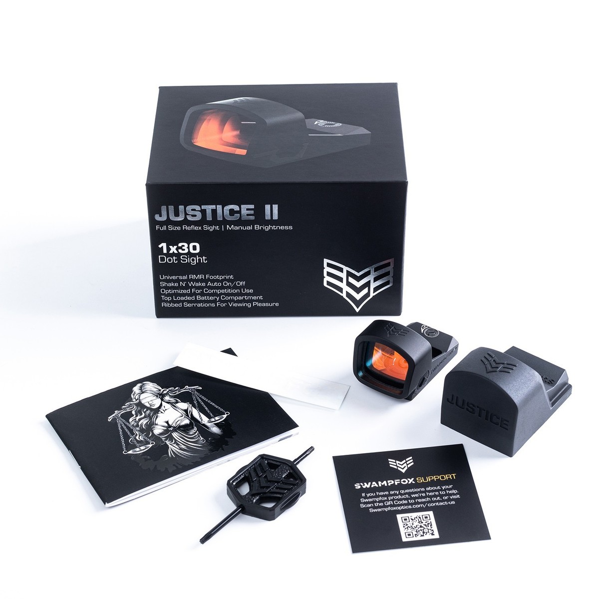 Swampfox Justice II 1x30mm 6MOA Reflex Red Dot Sight w/ Multi