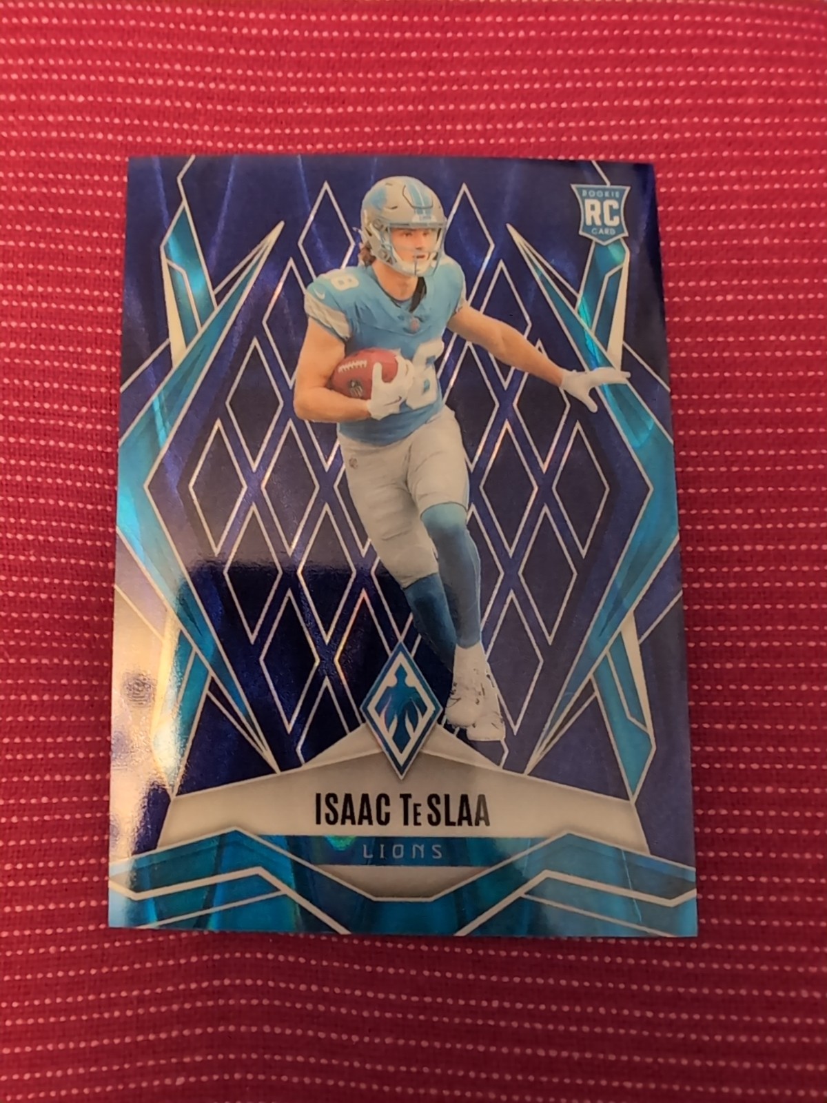 Isaac TeSlaa 2025 Phoenix #189 Blue Seismic /35 RC Rookie Color Match Lions NFL