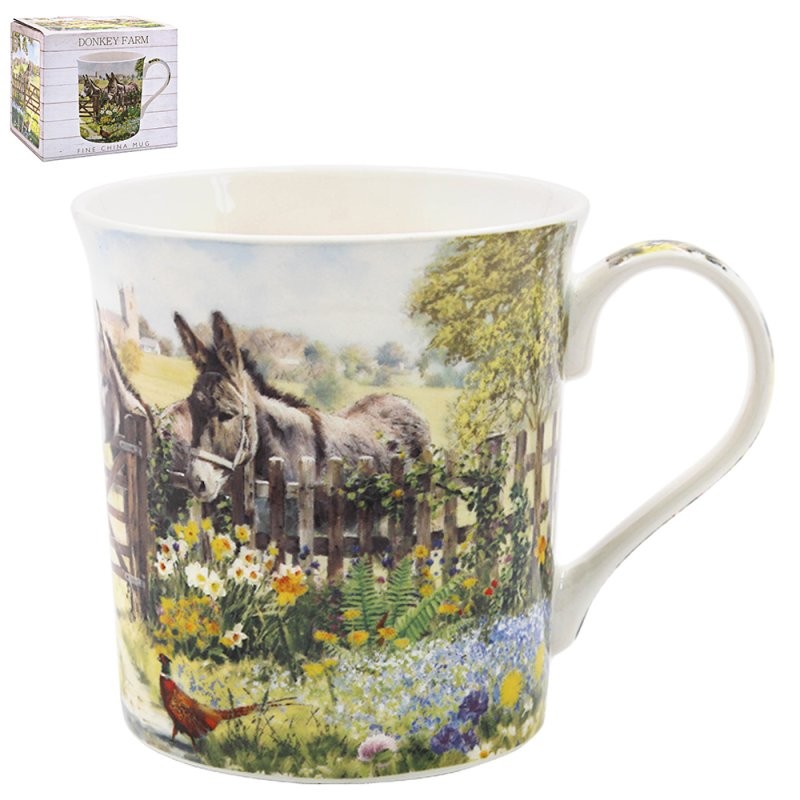 Fine China Mug Coffee Cup Macneil Studio Farmland Animals Design Gift Box