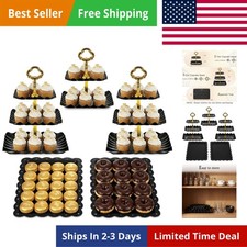 5 Piece Cake Stand Set with 2 x 3-Tier Cupcake Stands, 1 x2-Tier Cupcake Stan...