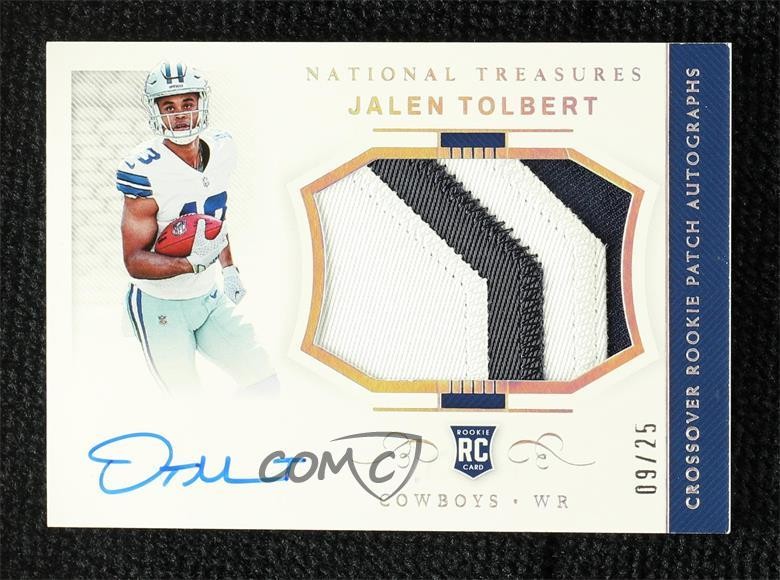 Jalen Tolbert Panini National Treasures Crossover Rookie Patch Autograph #JT Holo Silver
