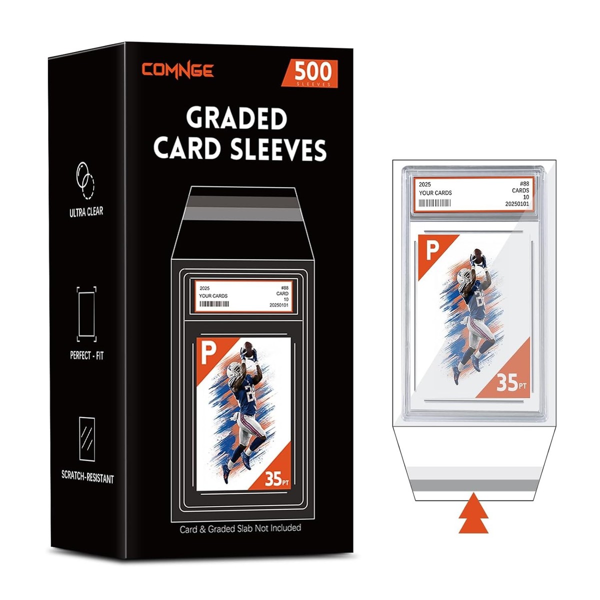buy card sleeves in bulk 500ct PSA Slab Sleeves Graded Card Sleeves 35pt Slab Protection Bulk Card