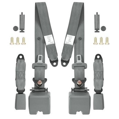 2X 3 Point Safety Adjustable Seat Belt Grey Vehicle For Dodge Dakota US