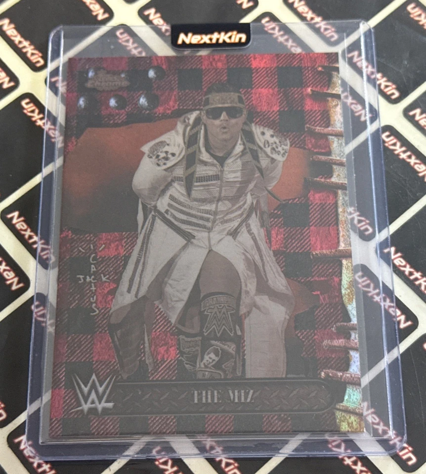 2025 Topps Chrome WWE Cactus Jack The Miz #96 Red Black Flannel Refractor - Image 2 of 3