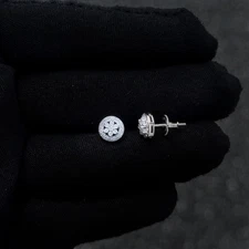 8mm Round Moissanite Cluster Earrings, 1.43ct Diamond Studs