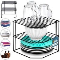Eckregal KüChenregal 3 Ebenen Schwarz Metall Schrankorganizer Eckig Vilde 229107